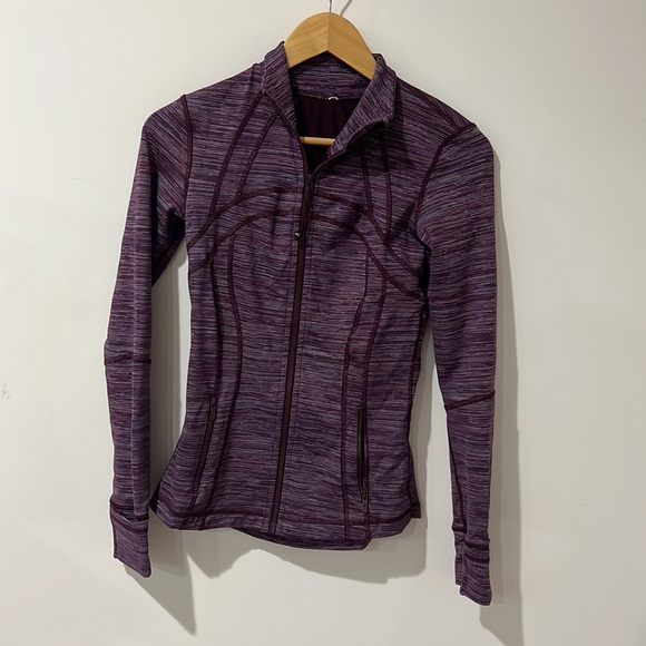 • Lululemon • Define Zip Up Athletic Jacket Edge Stripe Jacquard Purple 4 Womens - Picture 3 of 5